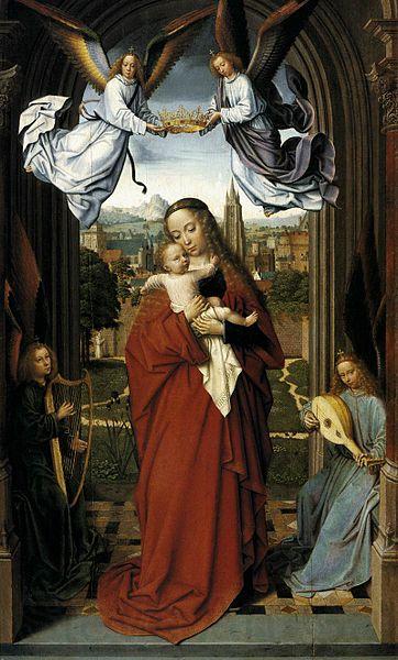 Gerard David Virgin and Child with Four Angels